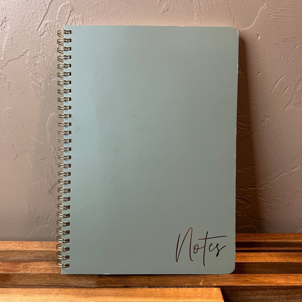 Zicoto Meeting Notes Spiral Notebook Sage Green Gold Foil 150 Pages 7x10